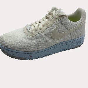 Nike Air Force 1 Crater‎ Flyknit White Chambray Blue Women 10.5